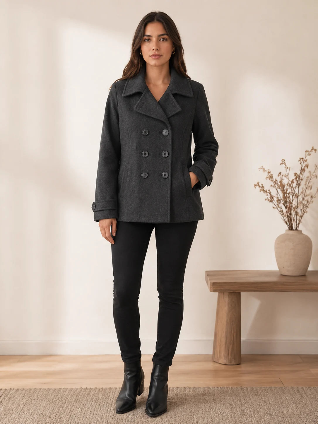 Abrigo Mujer Gris oscuro London Fog | Talla L